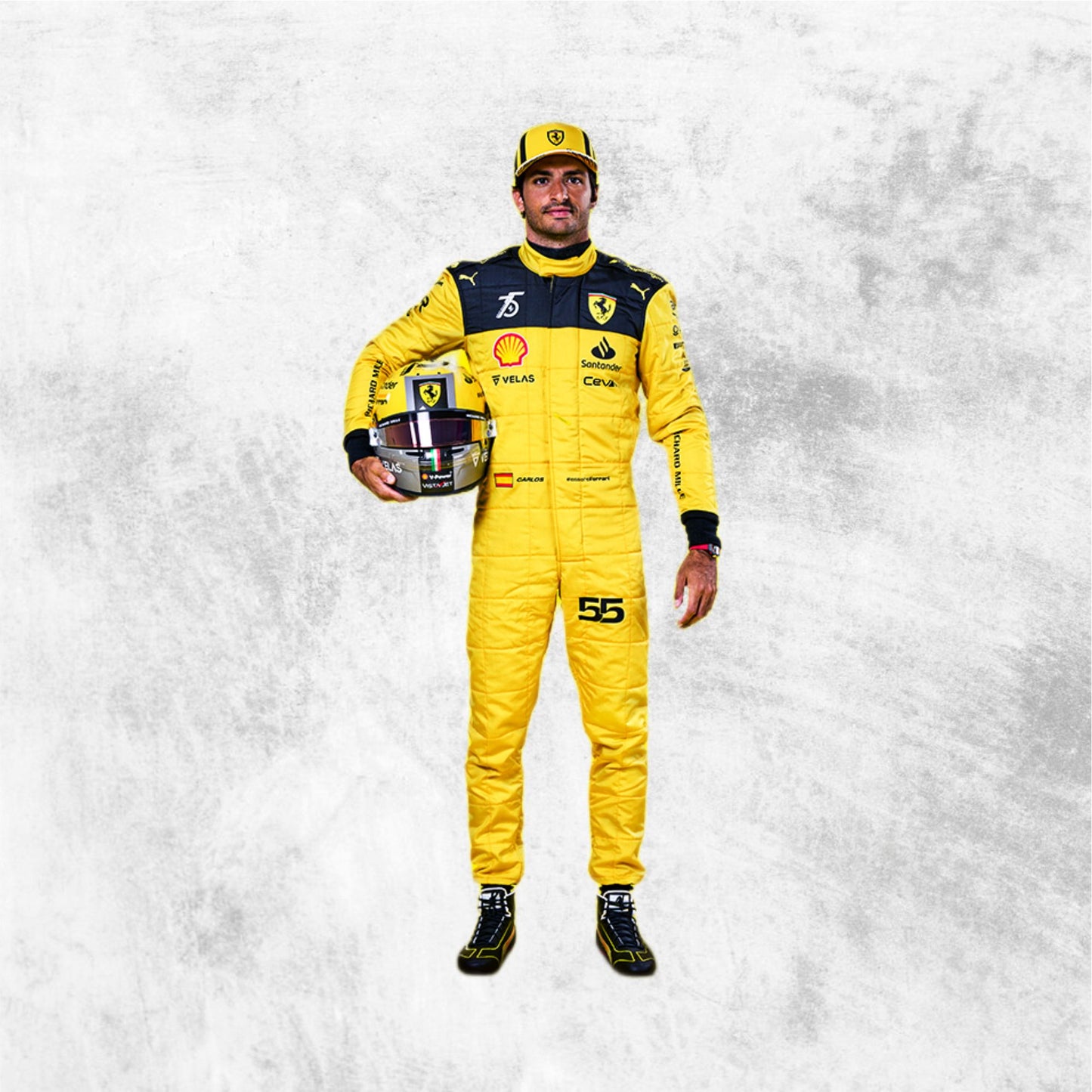 Carlos Sainz Ferrari's 75th anniversary Suit F1 Special Racing Suit