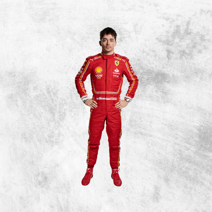 New 2024 Charles Leclerc F1 Team Ferrari Racing Suit