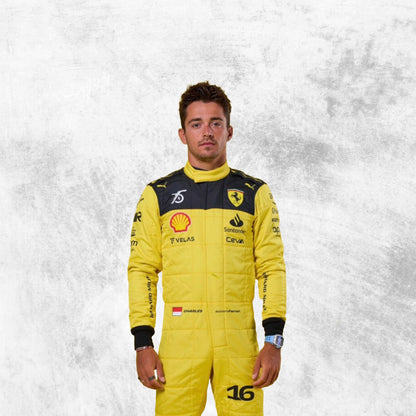 Charles Leclerc 2022 Yellow F1 Ferrari Racing Suit